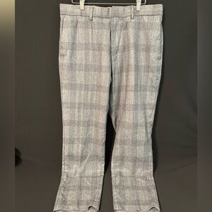 Banana Republic Men's Gray Plaid Wool Blend Dress Pants